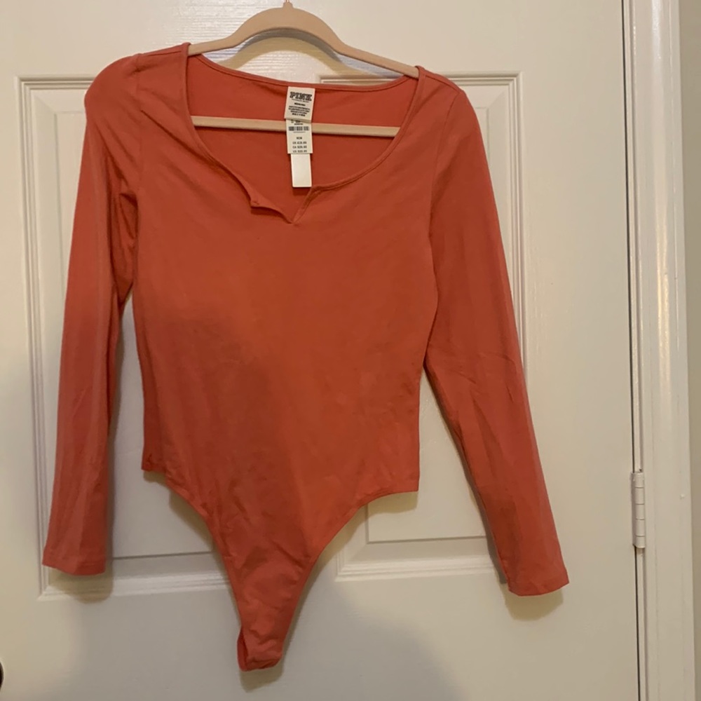 Victoria’s Secret PINK thong bodysuit. Peach color. Size Medium